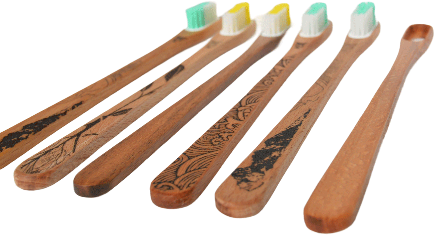 Brosse à dents artisanale en bois à tête rechargeable - Personalisé